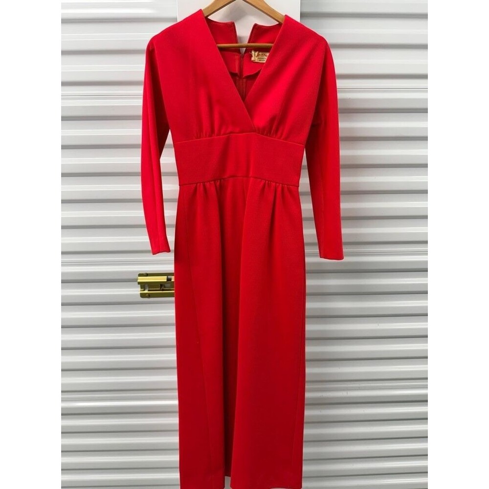 Vintage Red Peck & Peck Long Sleeve Dress